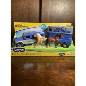 Breyer Horses #59216 Stablemates Land Rover w/ Tag-A-Long Trailer NEW!